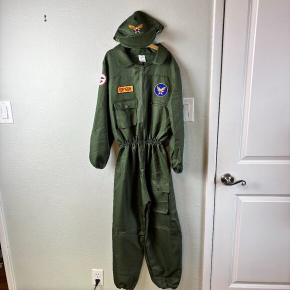 Kids Halloween Costume Air Force Pilot Top Gun Size Large 12-14 Used Once - Picture 1 of 11